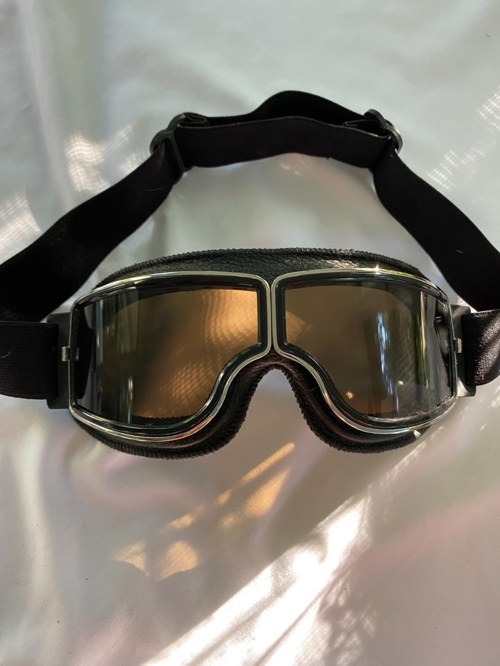Black Faux Leather Goggles